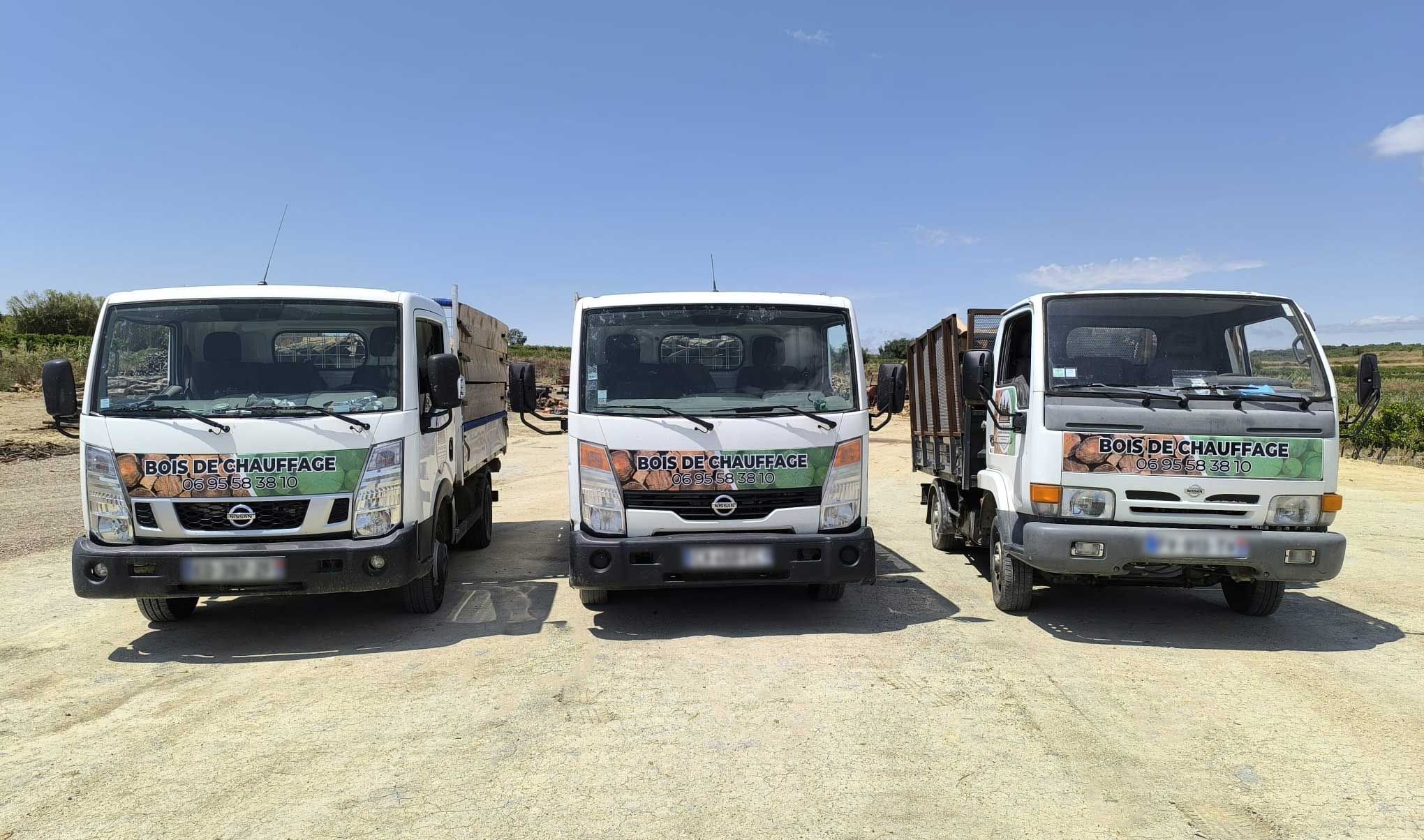 Nos camions de livraison de bois de chauffage